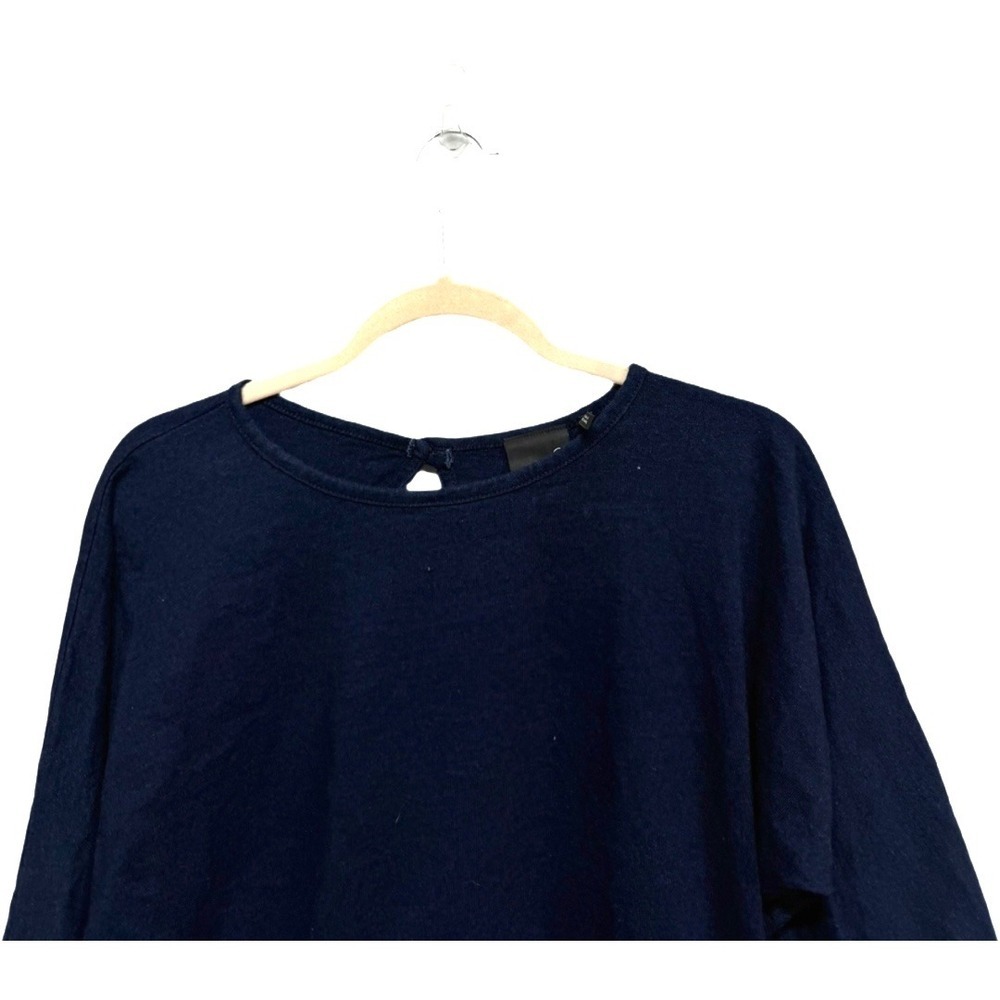AG Adriano Goldschmied Navy Blue Tie Back Dolman Sleeve Sweater Top Size Small - Picture 2 of 7